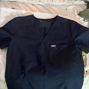 Figs Navy Blue Women's Short Sleeve Top